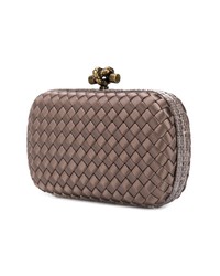 Pochette en cuir marron foncé Bottega Veneta