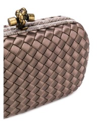 Pochette en cuir marron foncé Bottega Veneta