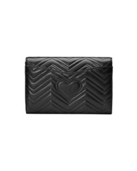 Pochette en cuir matelassée noire Gucci