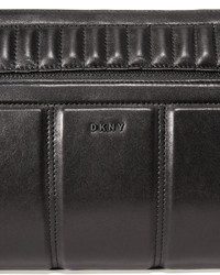 Pochette en cuir matelassée noire DKNY