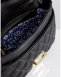 Pochette en cuir matelassée noire Marc B