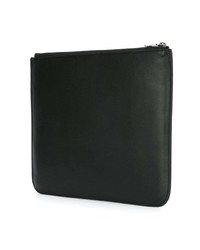 Pochette en cuir noire et blanche Neil Barrett