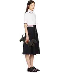 Pochette en cuir noire Thom Browne