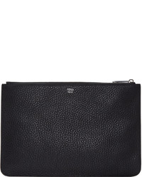 Pochette en cuir noire Fendi