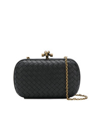 Pochette en cuir noire Bottega Veneta