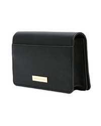 Pochette en cuir noire Christian Siriano