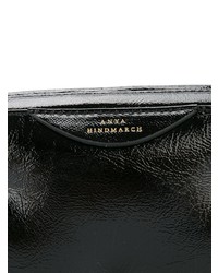 Pochette en cuir noire Anya Hindmarch