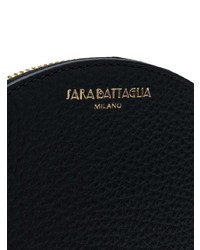 Pochette en cuir noire Sara Battaglia