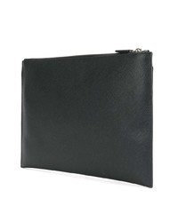 Pochette en cuir noire Prada