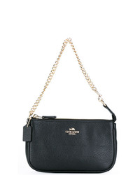 Pochette en cuir noire Coach