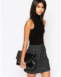 Pochette en cuir noire Asos