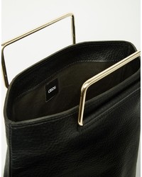 Pochette en cuir noire Asos