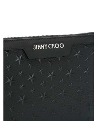 Pochette en cuir noire Jimmy Choo