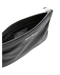 Pochette en cuir noire Jimmy Choo