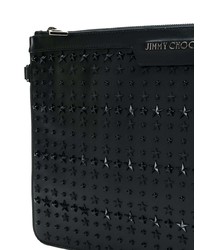 Pochette en cuir noire Jimmy Choo