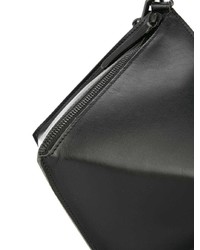 Pochette en cuir noire Yohji Yamamoto