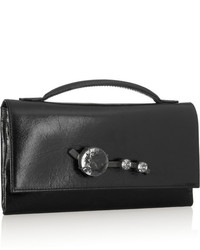 Pochette en cuir noire Miu Miu