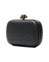 Pochette en cuir noire Bottega Veneta