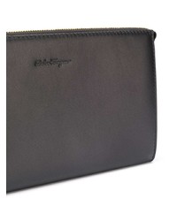 Pochette en cuir noire Salvatore Ferragamo