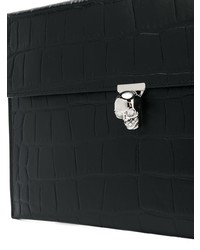 Pochette en cuir noire Alexander McQueen