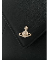 Pochette en cuir noire Vivienne Westwood