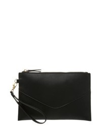 Pochette en cuir noire Even&Odd