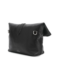 Pochette en cuir noire Moncler