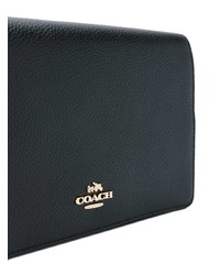 Pochette en cuir noire Coach