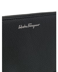 Pochette en cuir noire Salvatore Ferragamo