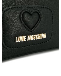 Pochette en cuir noire Love Moschino