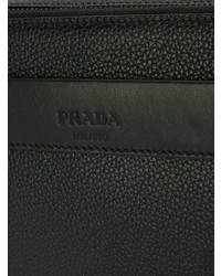 Pochette en cuir noire Prada