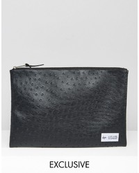 Pochette en cuir noire Hype