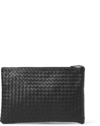 Pochette en cuir noire Bottega Veneta