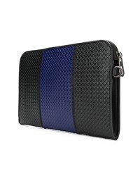 Pochette en cuir noire Bottega Veneta