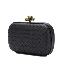 Pochette en cuir noire Bottega Veneta