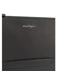 Pochette en cuir noire Salvatore Ferragamo