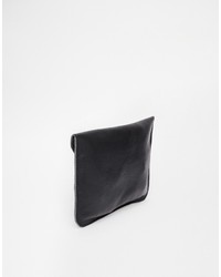 Pochette en cuir noire American Apparel