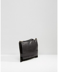 Pochette en cuir noire Oasis