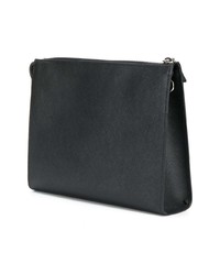 Pochette en cuir noire Prada