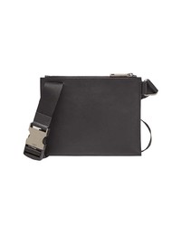 Pochette en cuir noire Fendi