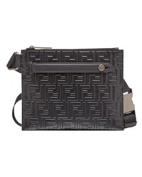 Pochette en cuir noire Fendi