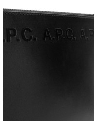 Pochette en cuir noire A.P.C.