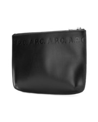 Pochette en cuir noire A.P.C.