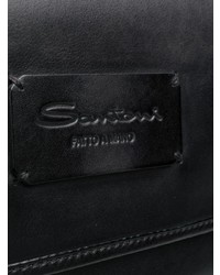 Pochette en cuir noire Santoni