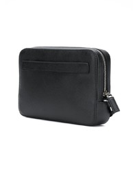 Pochette en cuir noire Prada