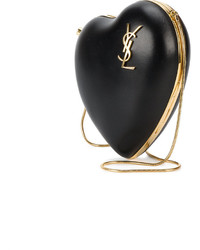 Pochette en cuir noire Saint Laurent