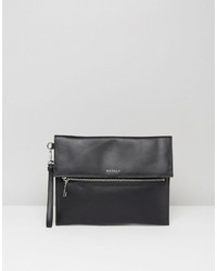 Pochette en cuir noire Modalu