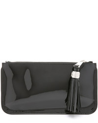 Pochette en cuir noire Moschino