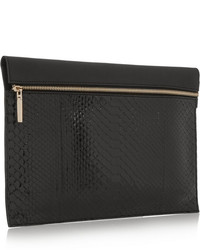 Pochette en cuir noire Victoria Beckham