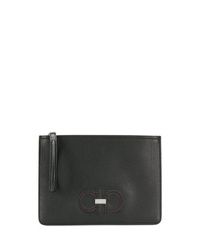 Pochette en cuir noire Salvatore Ferragamo